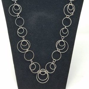 Bubble necklace and dangle earring set.  Silver tone.  Light weight.